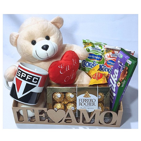 Cesta São Paulo Presente Dia Dos Namorados Com Urso Caneca